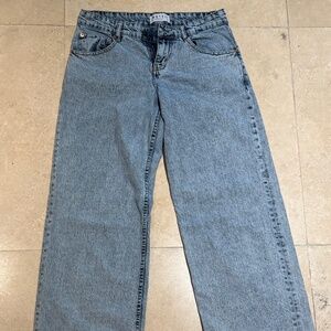 Light Blue Flared Low-Rise Jeans